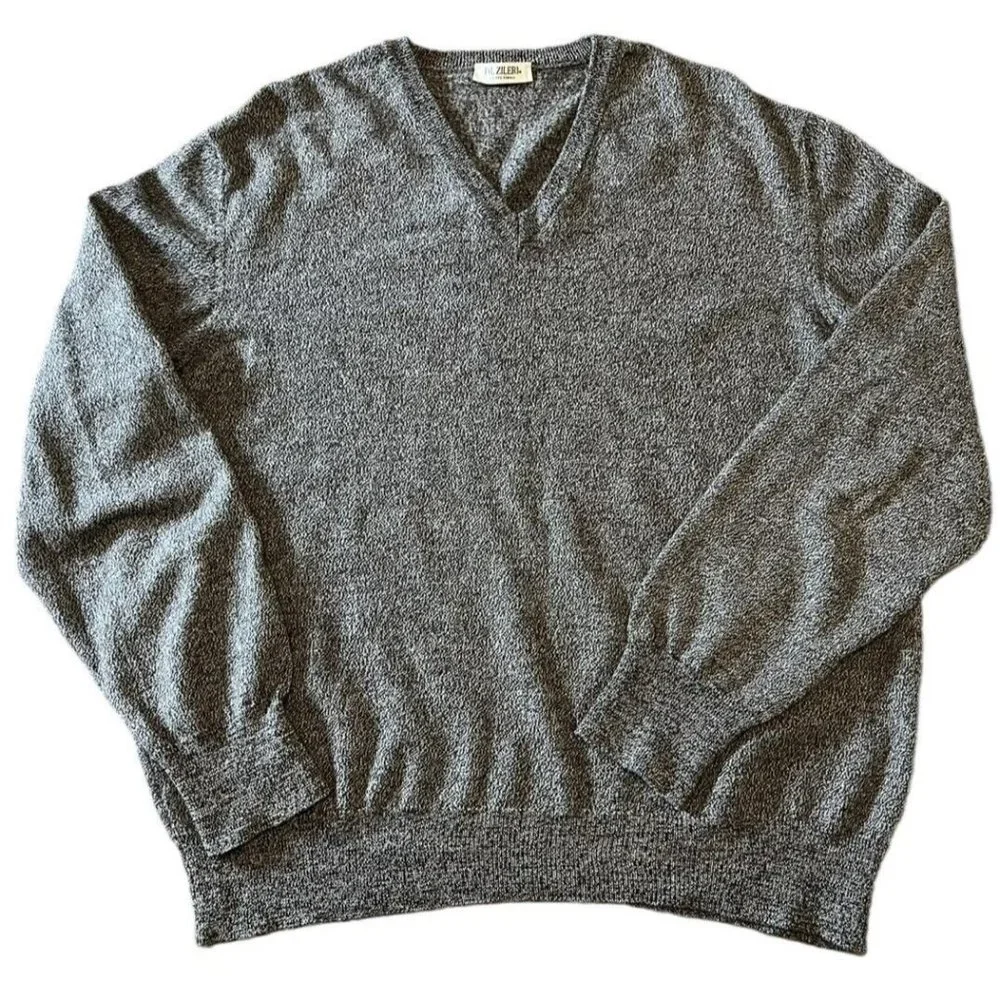 Pal‎ Zileri Mens Wool V Neck Sweater size Measured Luxury Formal Office